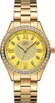 JBW Mondrain Diamond & Crystal Embellished Miyota Bracelet Watch, 34mm