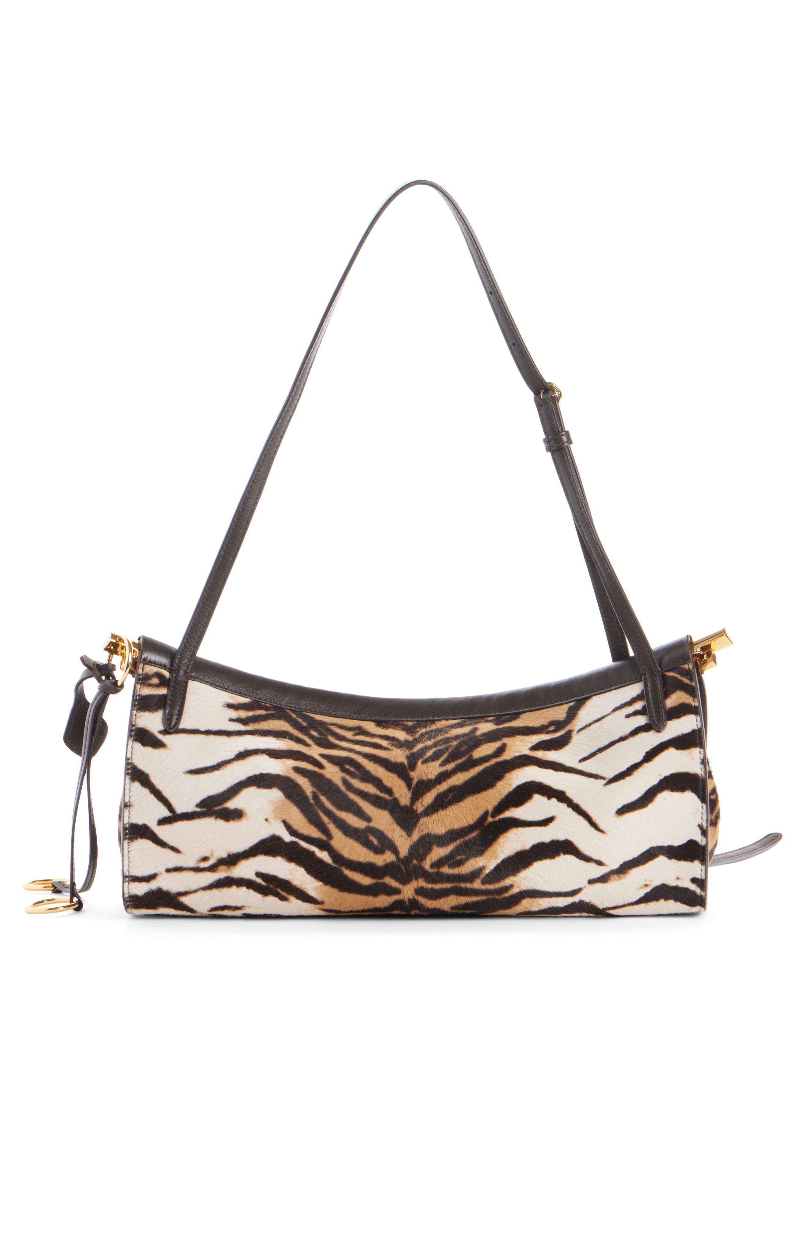 Alaïa Medium Le Click Tiger Print Genuine Calf Hair East/West Shoulder Bag, Alternate, color, Naturel
