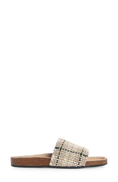 Jw Anderson Woven Check Slide Sandal In 531 Green/white