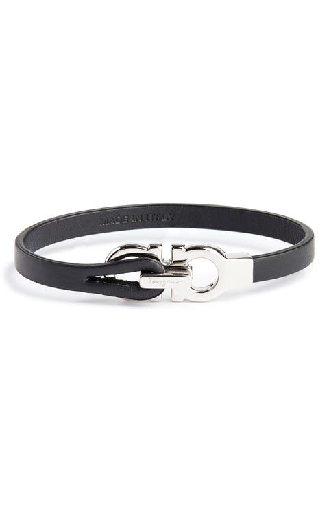 Double Gancio Leather Bracelet