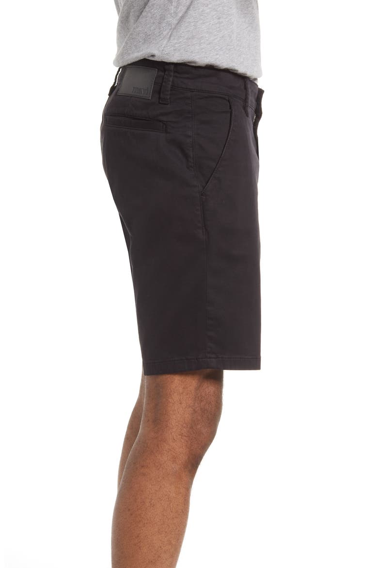 Noah Stretch Twill Flat Front Shorts, Alternate, color, BLACK TWILL
