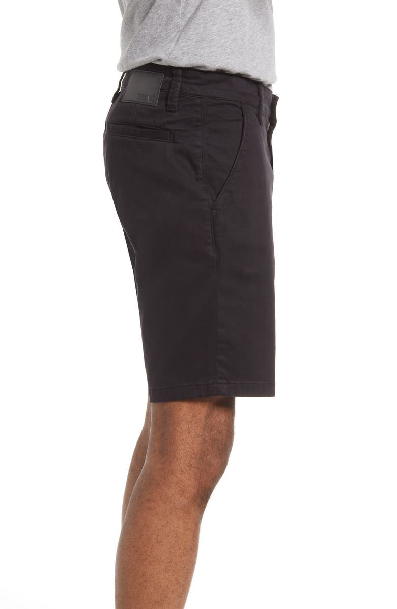 Mavi Jeans Noah Stretch Twill Flat Front Shorts, Alternate, color, Black Twill