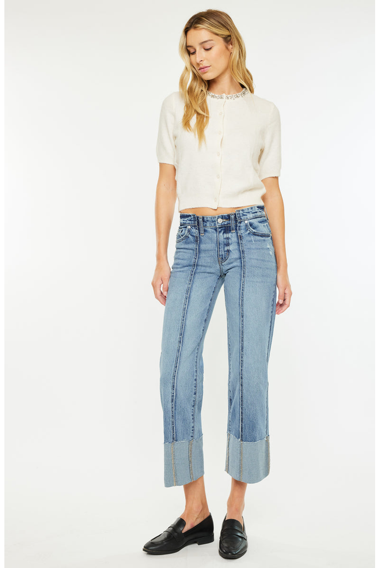 Margret Mid Rise Cropped Wide Leg Jeans, Alternate, color, Medium Wash