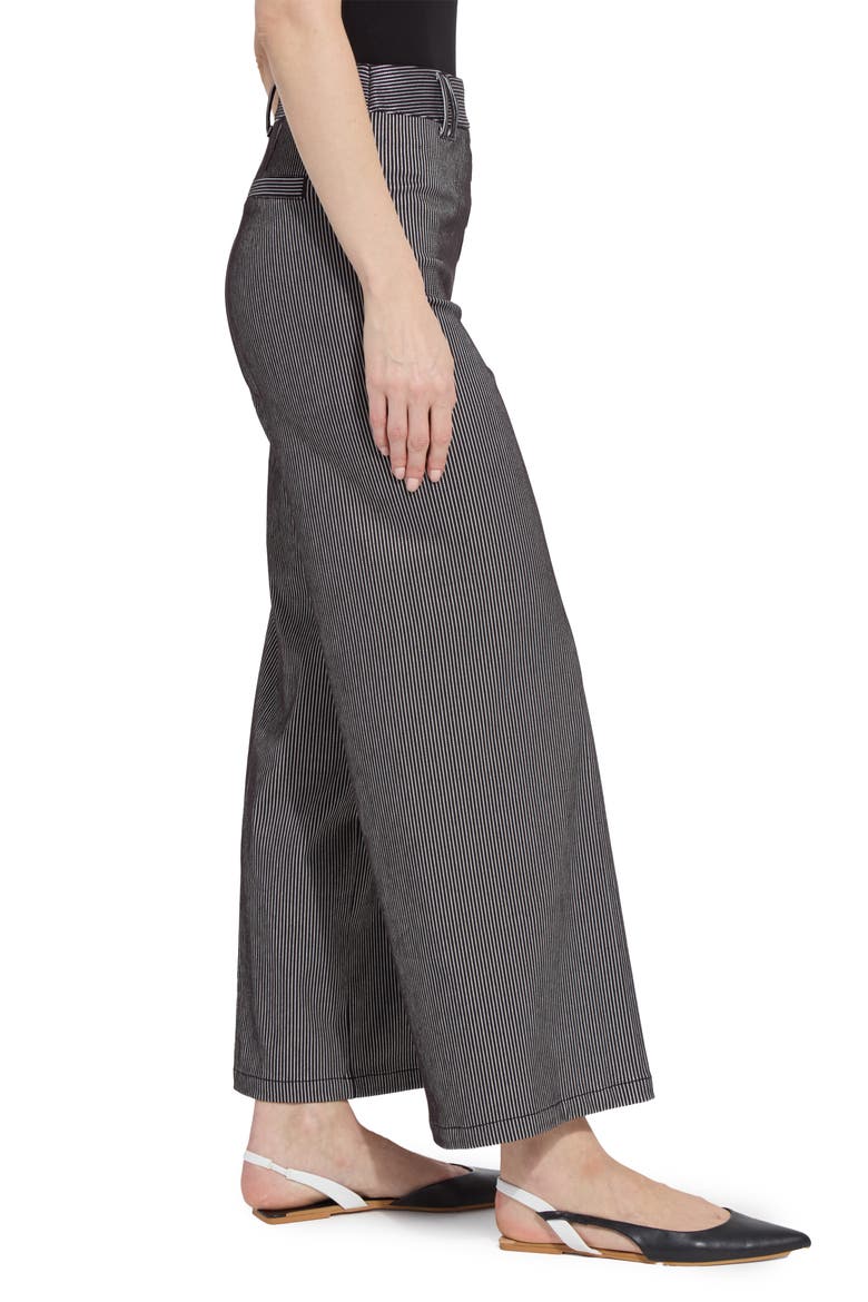 Darlene Stripe High Waist Wide Leg Pants, Alternate, color, BLK SHN LI