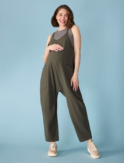 Motherhood Maternity Sleeveless Relaxed Fit Maternity Jumpsuit In Animal Print
