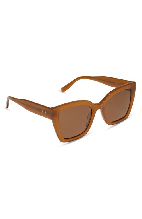 Diff Rhys 51mm Polarized Rectangular Sunglasses In Brown