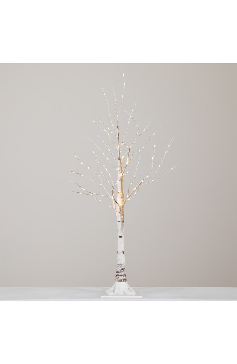 NEARLY NATURAL 3-ft Pre-Lit Artificial White Birch Tree with 120 Warm White LED Lights, Alternate, color, White
