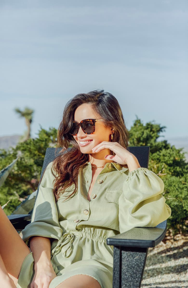 DIFF Bella 52mm Polarized Sunglasses, Alternate, color, Tortoise/ Grey