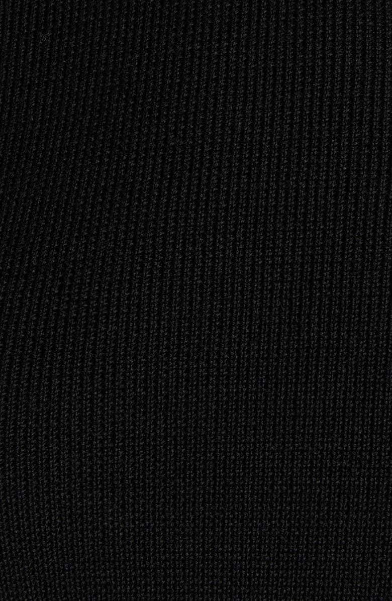 Valentino Garavani Ruffle Trim Rib Virgin Wool Sweater, Alternate, color, Black