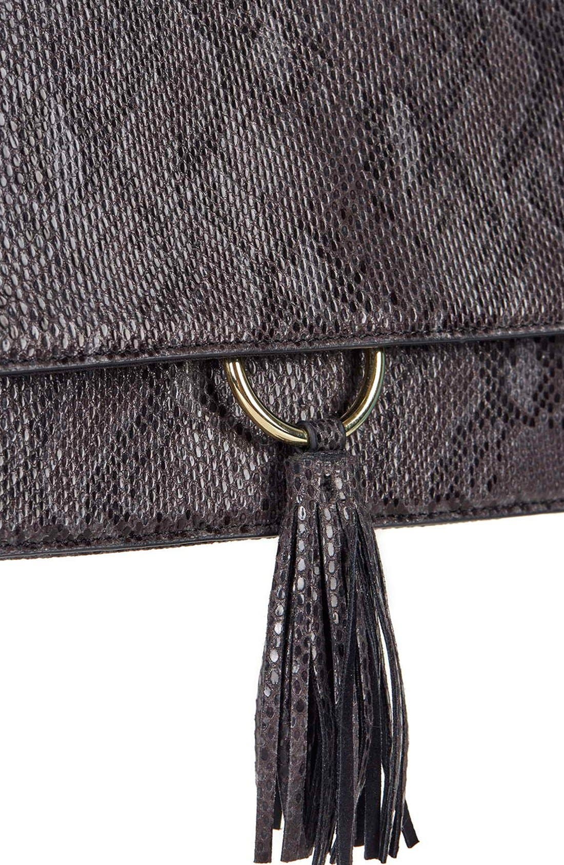 'Chapel' Faux Snakeskin Clutch, Alternate, color, BLACK MULTI