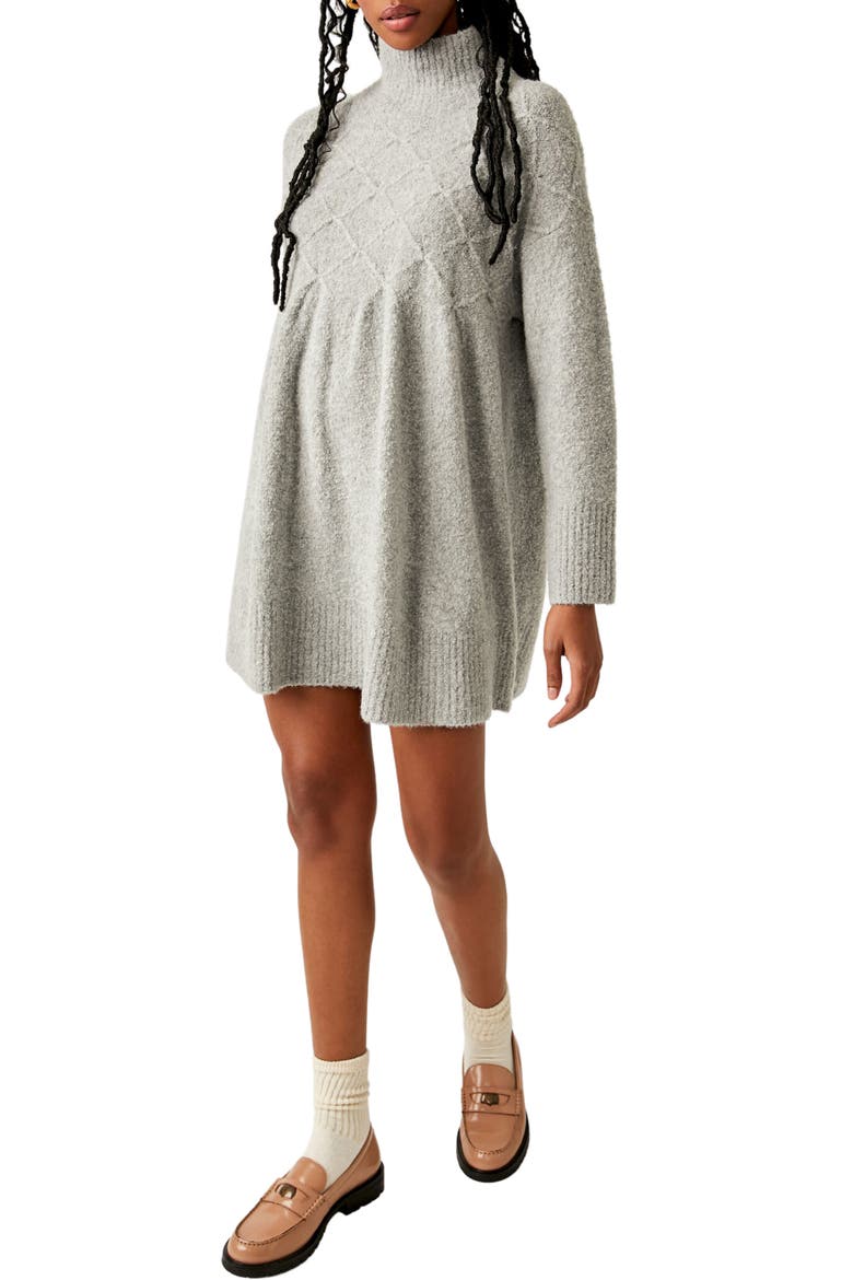 Jaci Long Sleeve Mock Neck Sweater Dress, Main, color, HEATHER GRAY