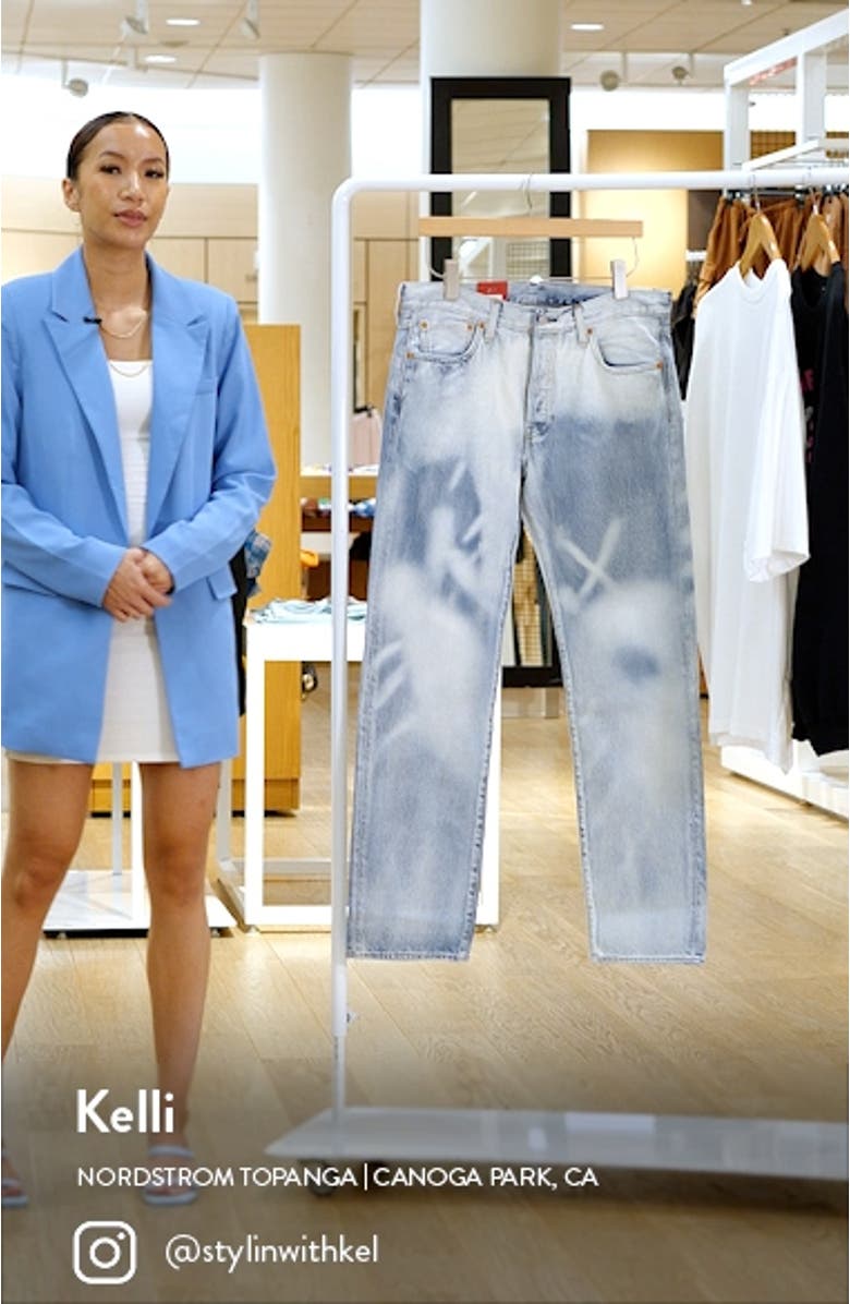 501<sup>®</sup> Bleached Original Fit Straight Leg Selvedge Jeans, sales video thumbnail