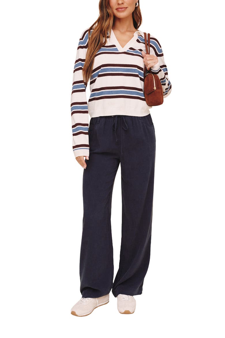 Drawstring Wide Leg Jeans, Alternate, color, ENDLESS SEA