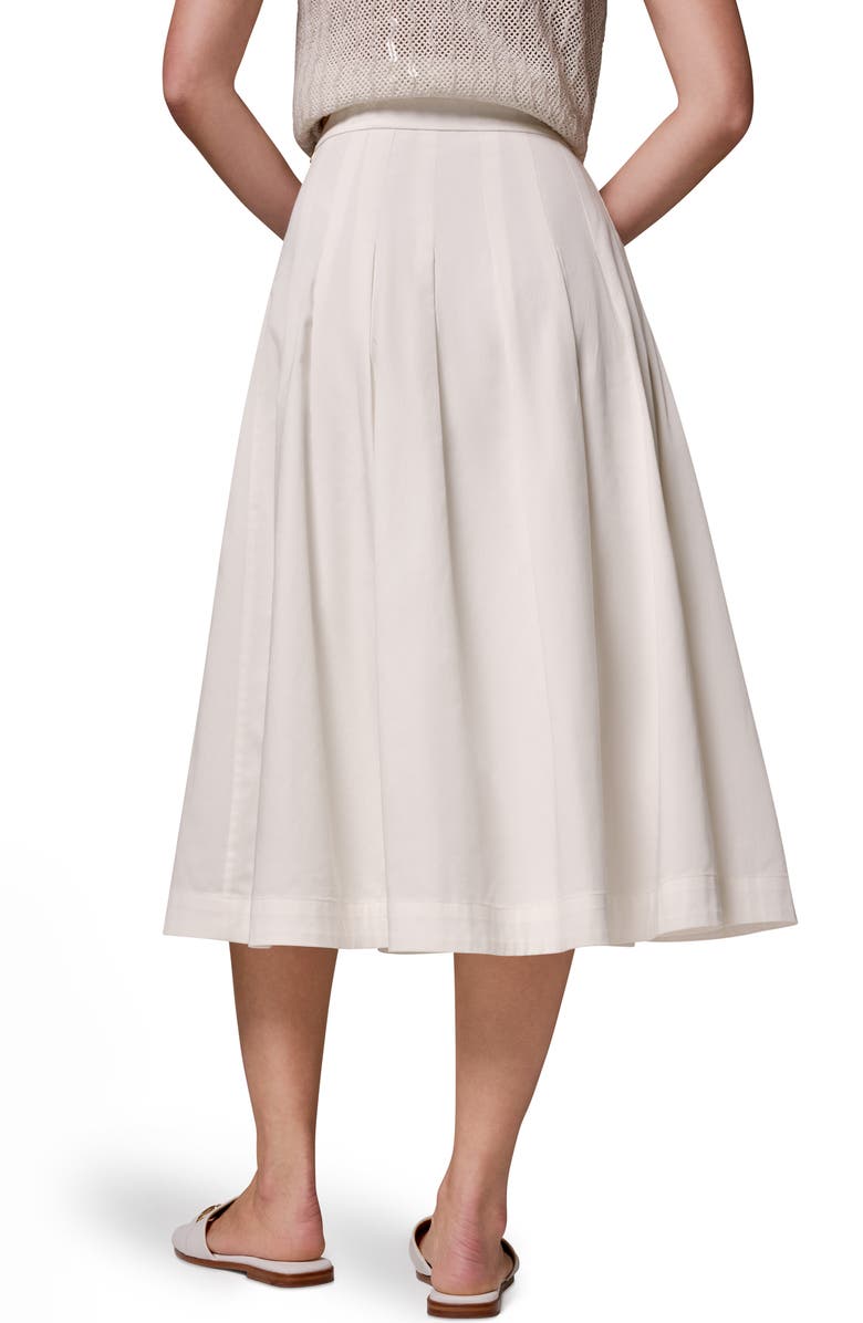 Donna Karan New York Pleated Midi Skirt, Alternate, color, Cream