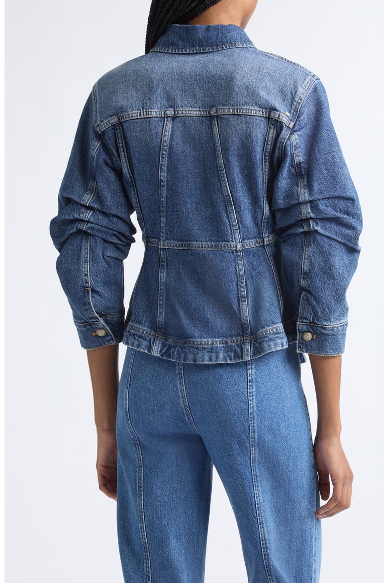 Gina Fitted Stretch Denim Jacket, Alternate, color, SEINE