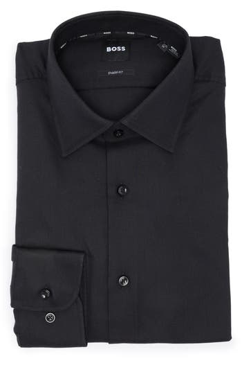 Hugo Boss Boss Kent Sharp Fit Cotton Dress Shirt In Black