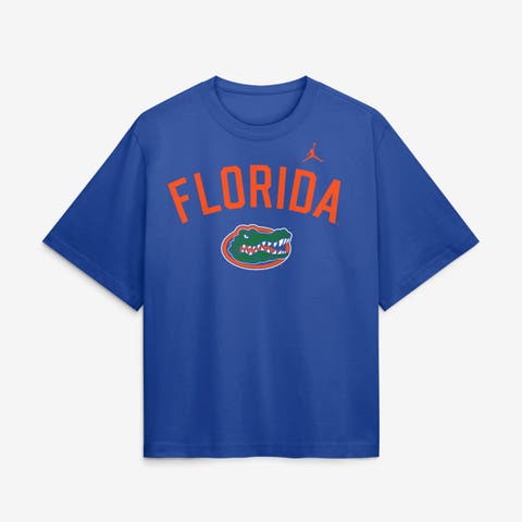 Women's Jordan Brand Royal Florida Gators Arch Logo Boxy T-Shirt