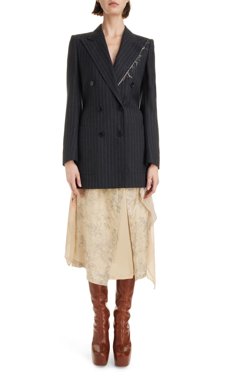 Dries Van Noten Sosta Floral Layered Mixed Media Silk Blend Skirt, Alternate, color,