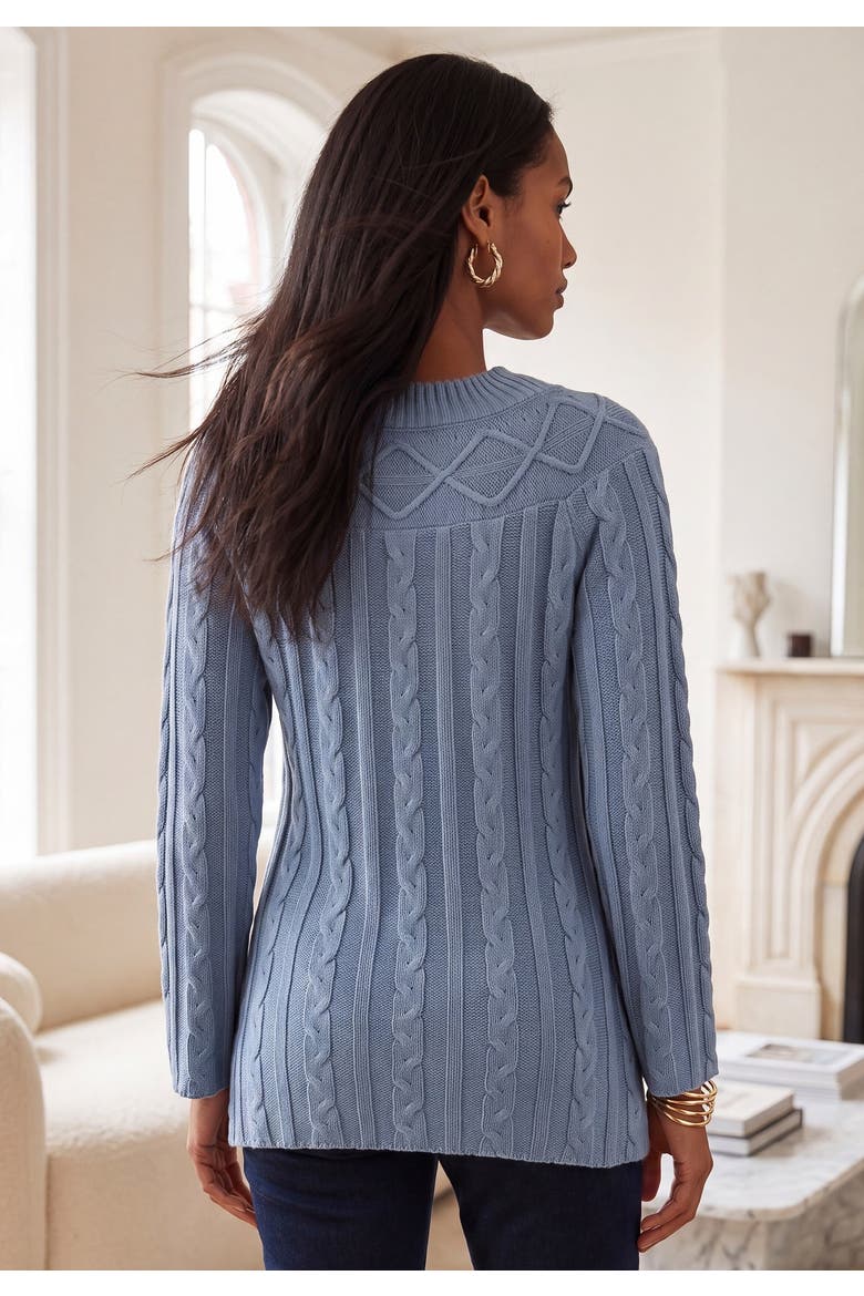 Cable Sweater Tunic, Alternate, color, SLATE GREY