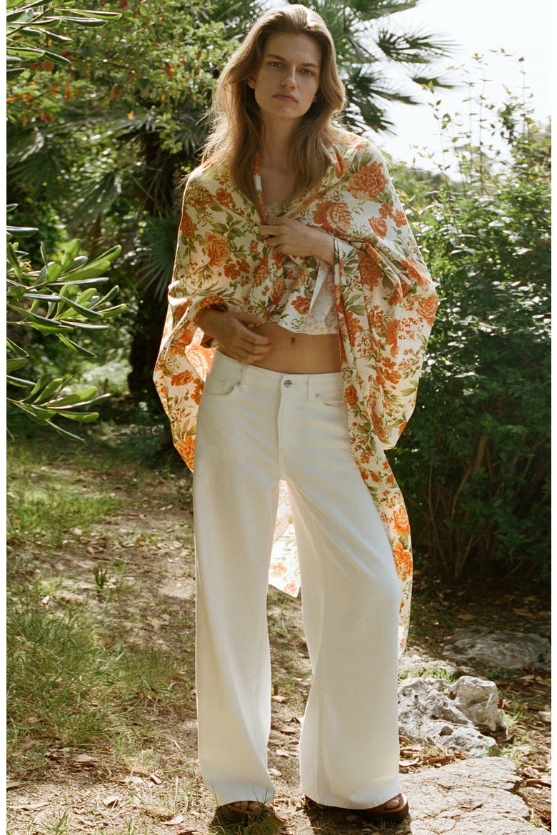Low Rise Wide Leg Jeans, Alternate, color, WHITE