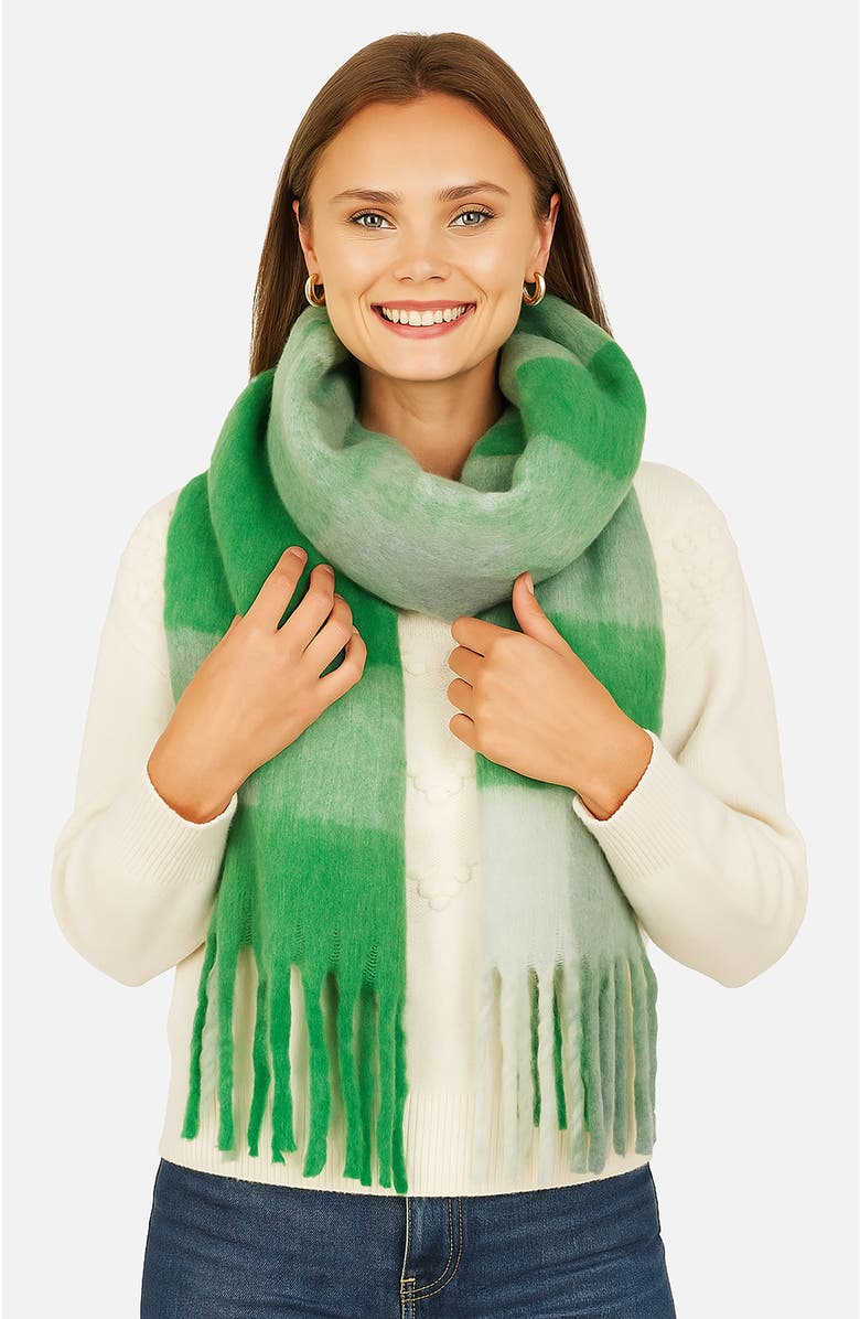 Yumi Check Soft Tassel Scarf, Alternate, color, Multi