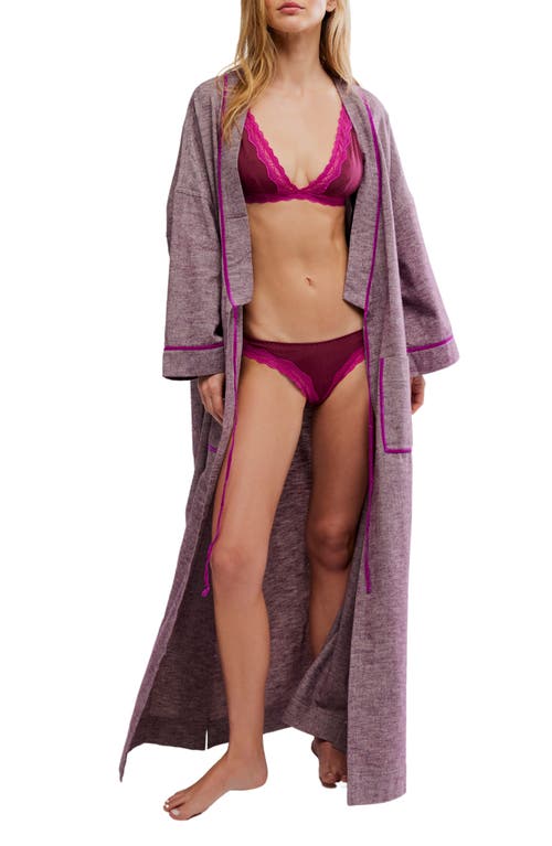 Free People Close To Home Cotton Flannel Robe In Pink