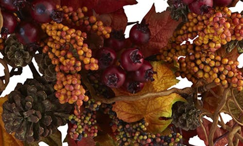 Nearly Natural Maple & Berry Wreath In Multi