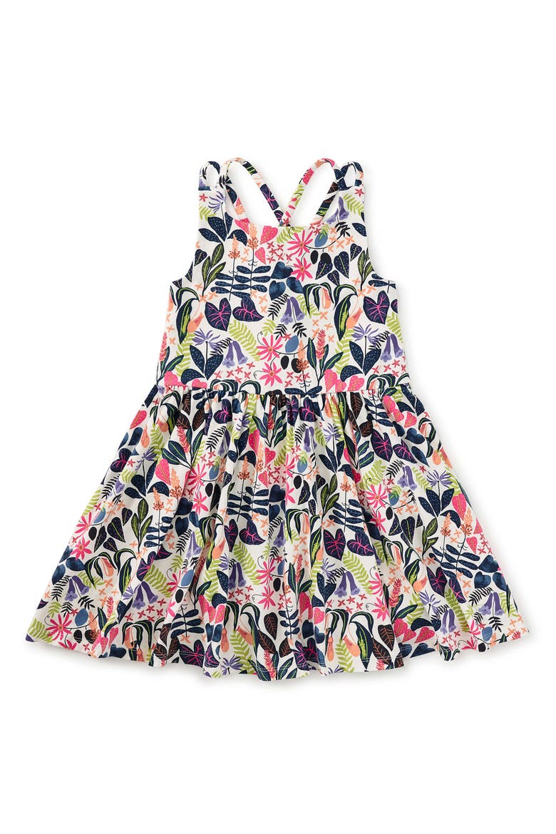 Strappy Back Skirted Dress, Main, color, Amazon Rainforest Floral