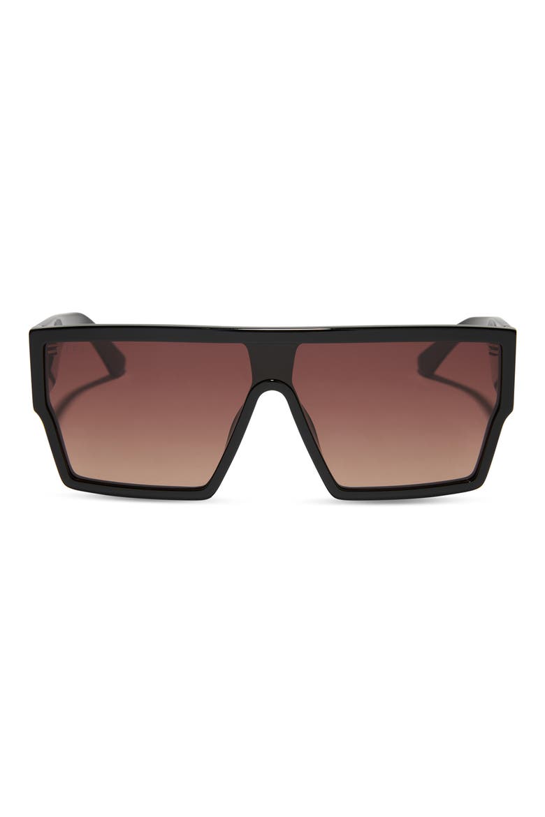 Electra 136mm Gradient Shield Sunglasses, Main, color, BROWN GRADIENT