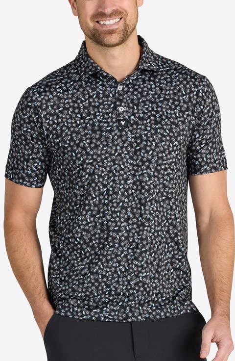 Core Tropical Floral Print Performance Polo