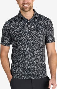 Bad Birdie Core Tropical Floral Print Performance Polo