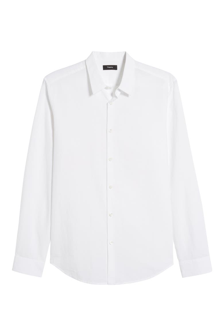 Irving Slim Fit Linen Blend Shirt, Alternate, color, WHITE