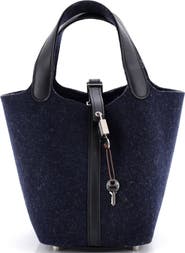 Pre-Owned Hermes Picotin Lock Bag Felt with Leather PM