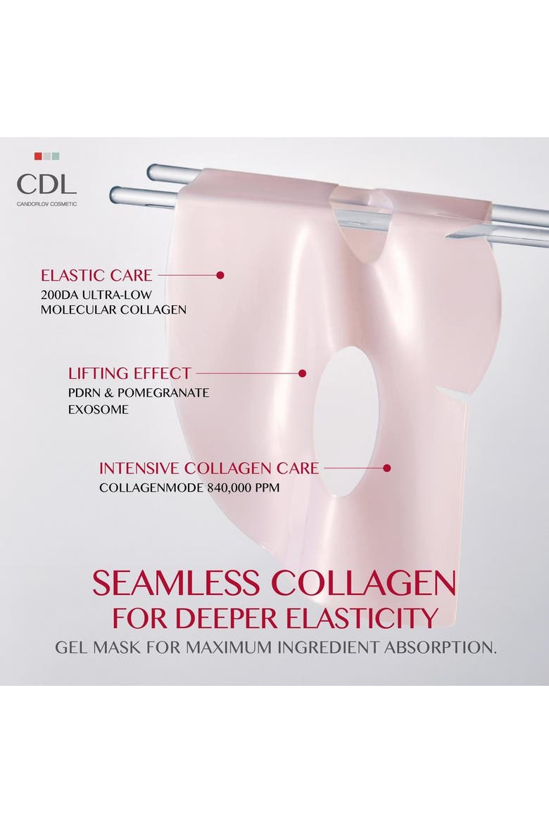 Face Mask with PDRN Collagen Overnight Lifting Hydrogel 5 Pack, Alternate, color, Pink