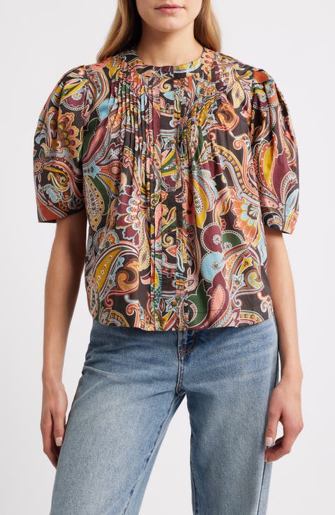 Maggie Pintuck Puff Sleeve Top