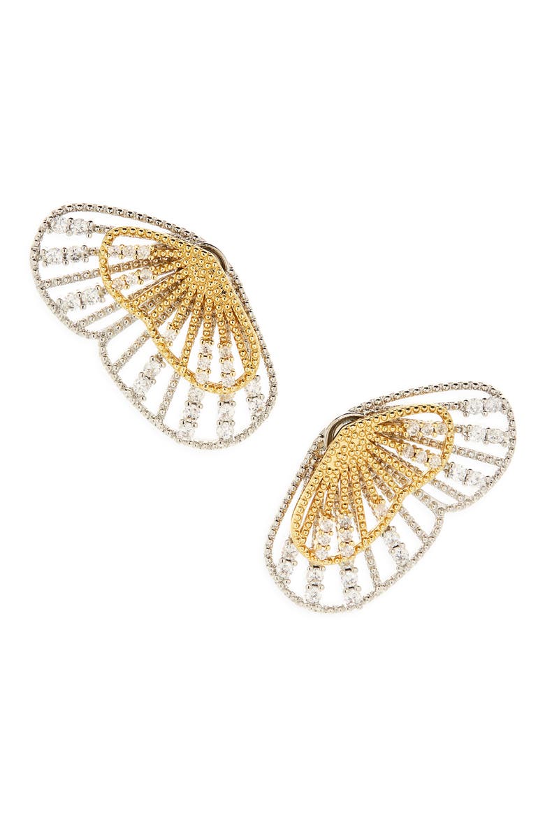 Oni Butterfly Wing Front/Back Earrings, Main, color, GOLD