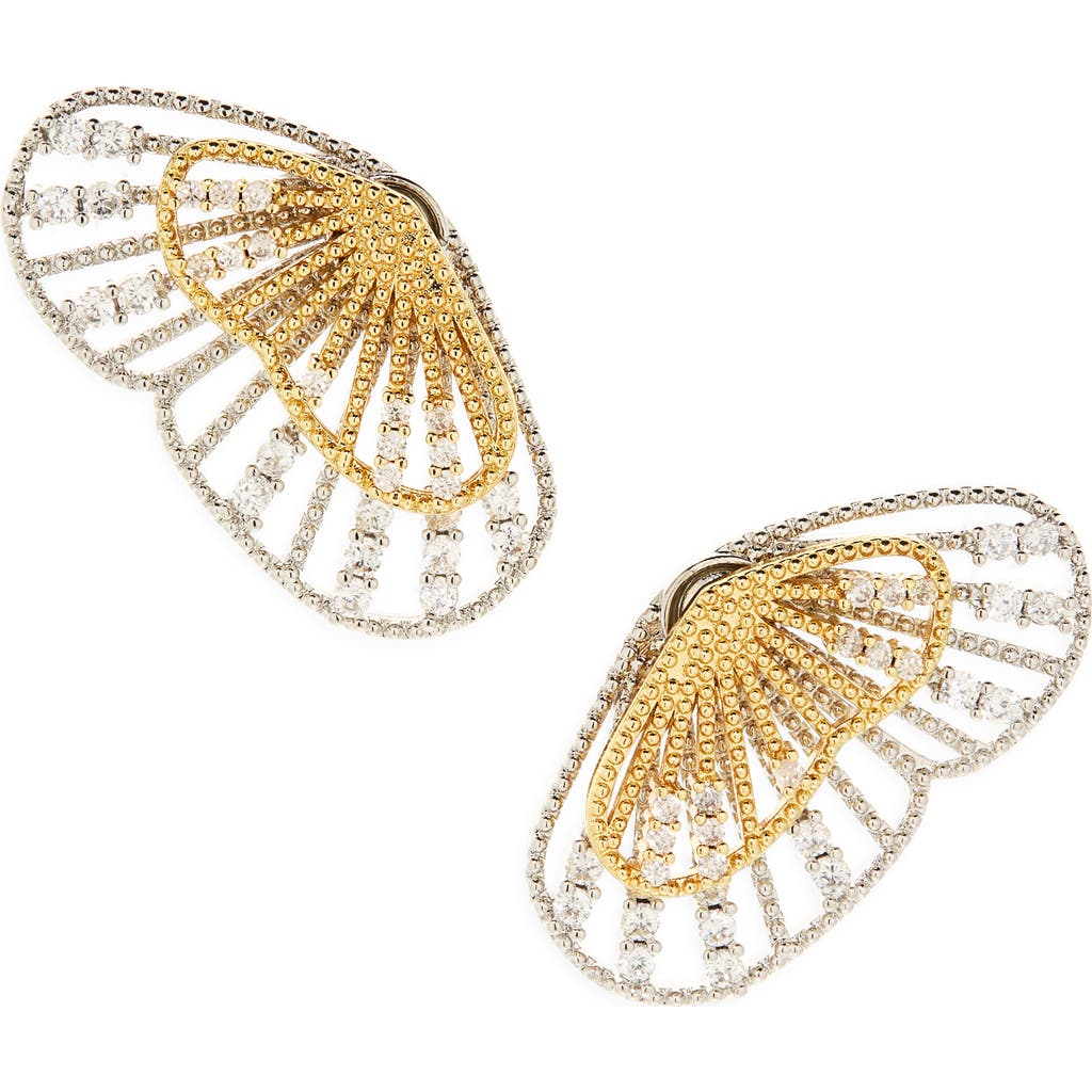 Eye Candy Los Angeles Oni Butterfly Wing Front/back Earrings In Gold