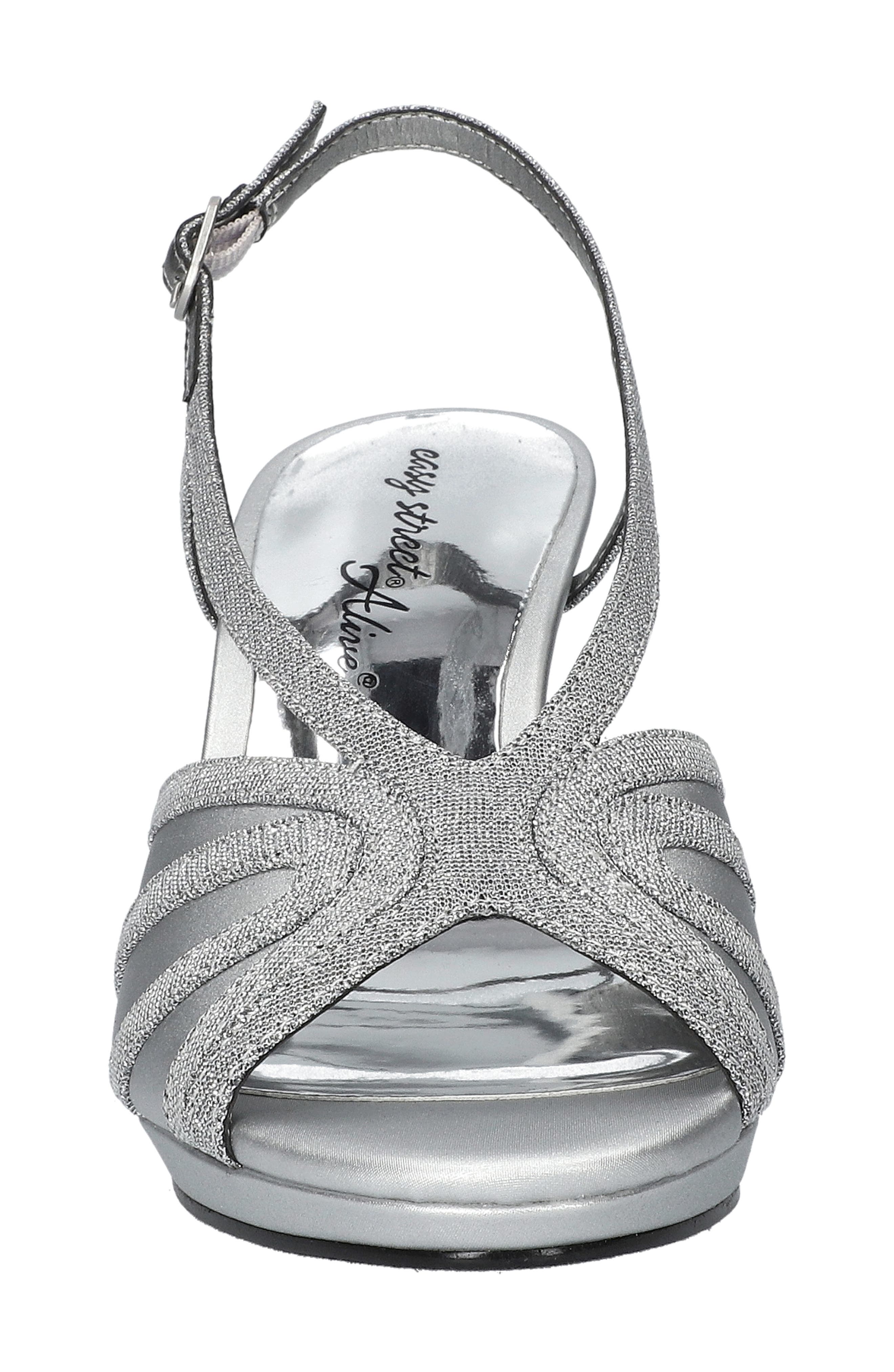 Nell Sandal, Alternate, color, SILVER SATIN