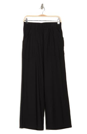 Shop Democracy Ab Leisure Pull-on Wide Leg Pant In Black