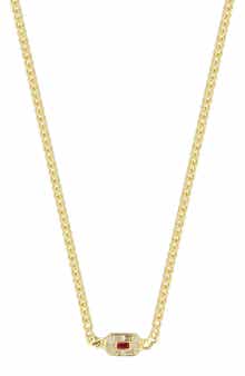 SPHERA MILANO 14K Gold Plated Sterling Silver & CZ Art Deco Station Necklace