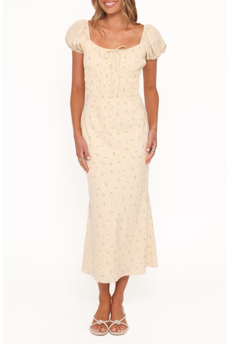 Teigan Floral Midi Dress, Main, color, YELLOW FLORAL