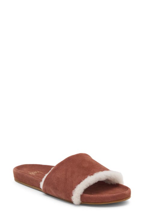 Gallito Genuine Shearling Slide Sandal