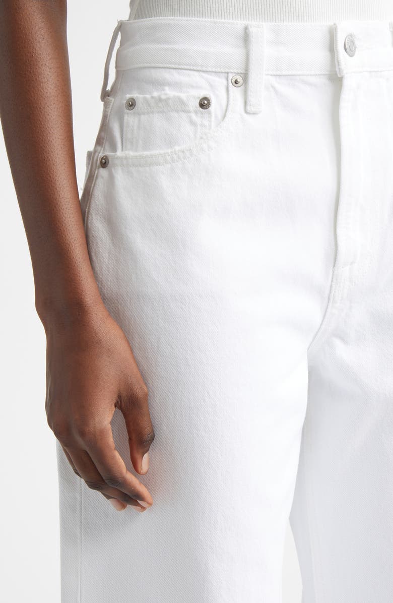 Alaïa Low Round Jeans, Alternate, color, Blanc