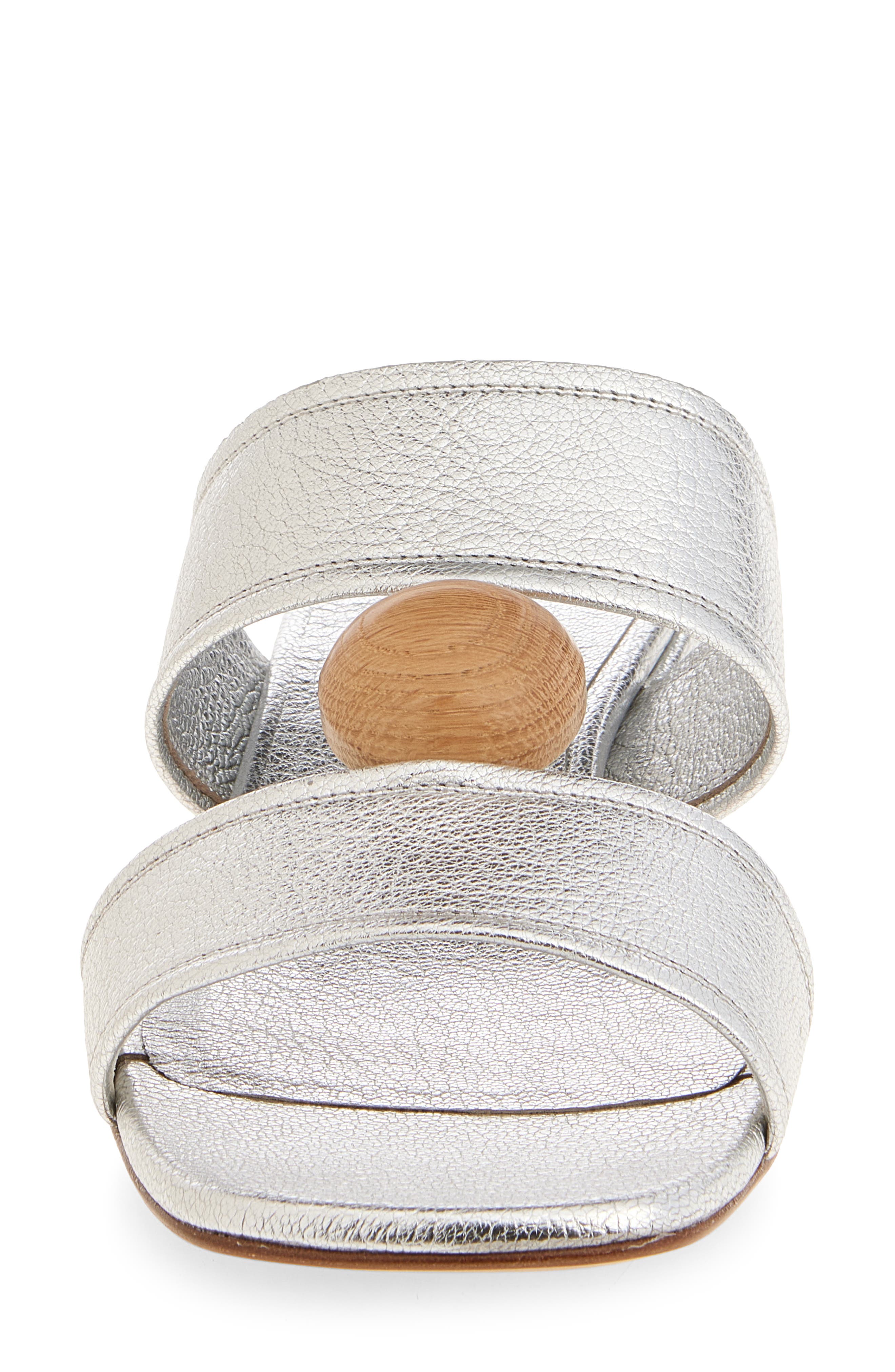 Pedro Garcia Eris Leather Slide Sandal, Alternate, color, Silver Petitgrain/ Ash