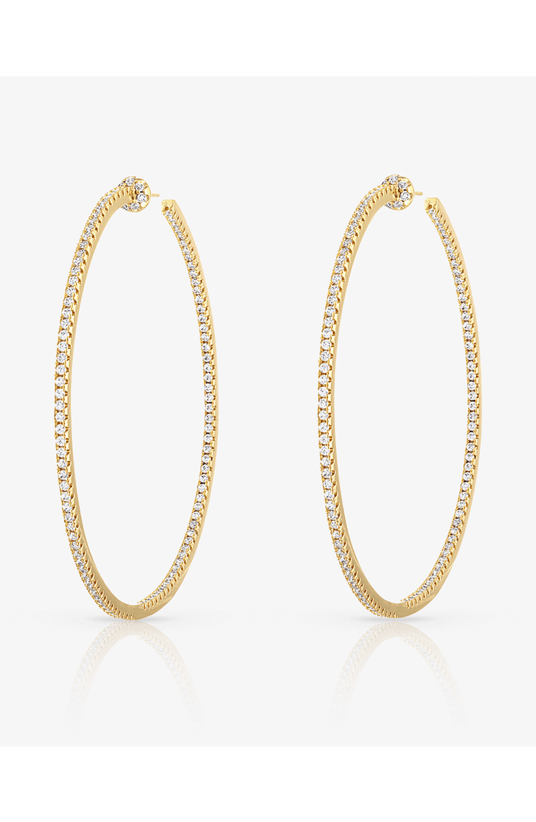 BEN ONI Thin Pave Inside Out. Hoop Earrings, Main, color,