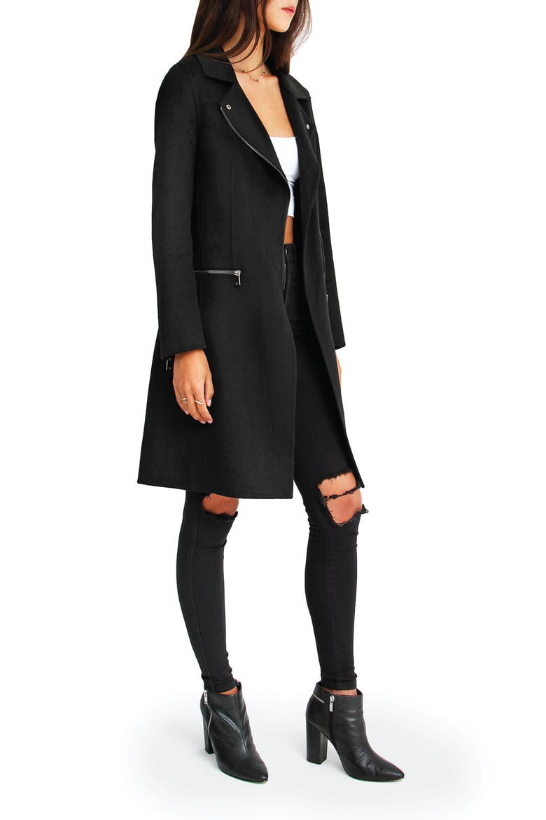 Last Chance Wool Blend Coat, Alternate, color, BLACK