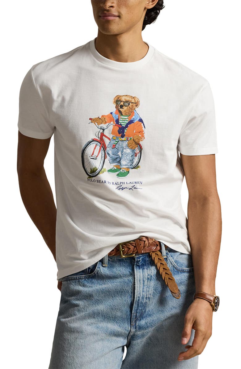 Polo Ralph Lauren Classic Fit Polo Bear Graphic T-Shirt, Main, color, White- Summer Bear