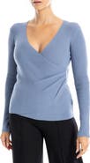 MAX STUDIO Faux Wrap Knit Sweater