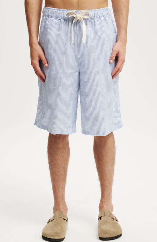 Cotton On Baggy Linen Short In Blue