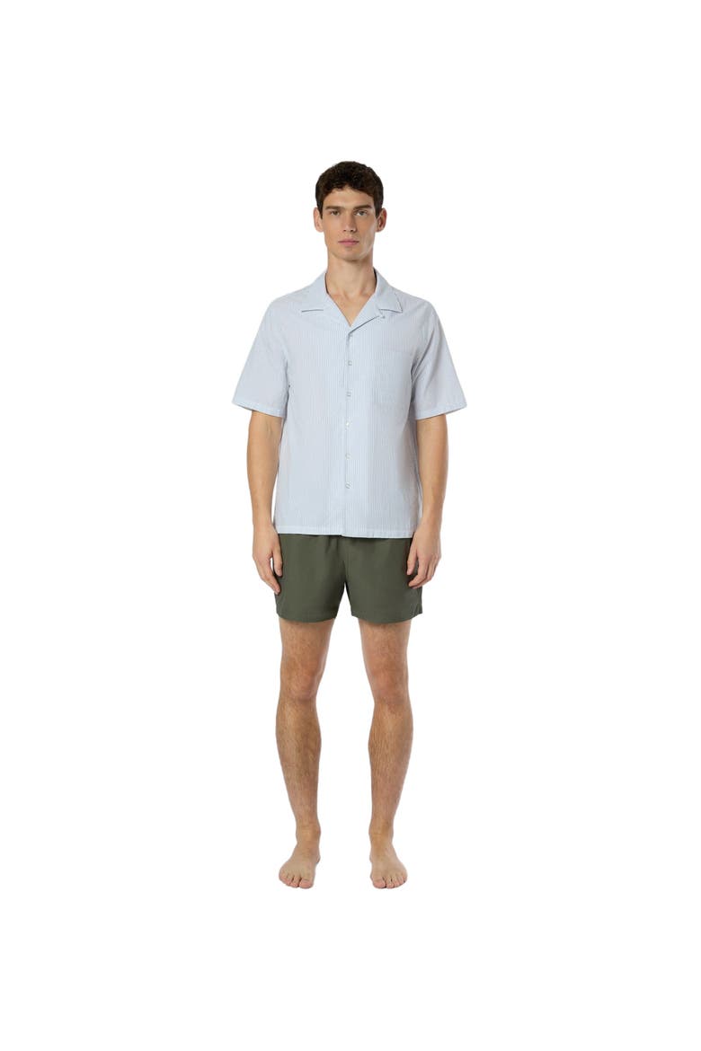 Poplin Seersucker Convertible Vacation Shirt, Alternate, color, DEEP NAVY/WHITE